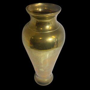 Solid Brass Vase 12 Inch Tall Vintage Indian Decorative Piece